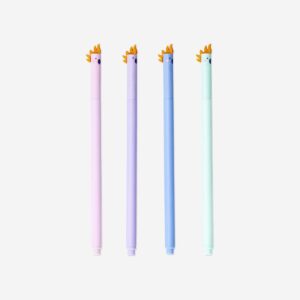 Multi-coloured gel ink pens with parrot topper - 4 pcs - Image 2