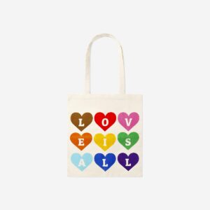 Multi coloured hearts tote bag - Image 2