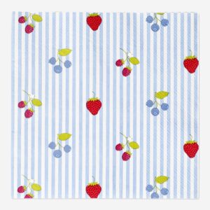 Napkins with berry print - 16 pcs - Image 1