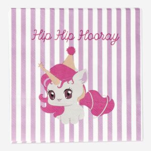 Napkins with birthday unicorns - 16 pcs - Image 1