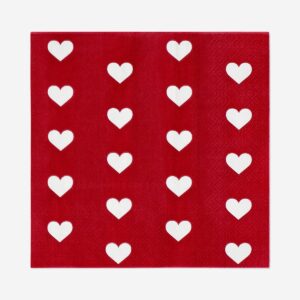 Napkins with hearts - 16 pcs - Image 2