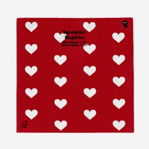 Napkins with hearts - 16 pcs - Image 1