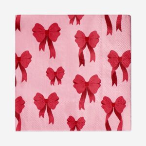 Napkins with red bows - 16 pcs - Image 2