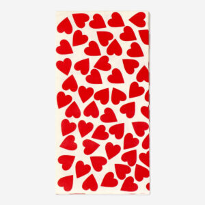 Napkins with red hearts - 16 pcs - Image 1