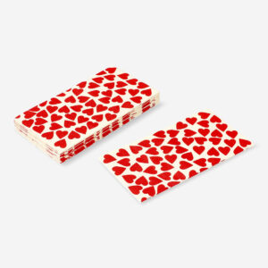 Napkins with red hearts - 16 pcs - Image 2