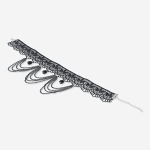 Gothic lace necklace with gems - Image 3