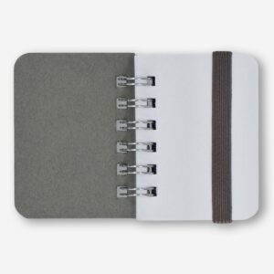 Grey Mini Notebook with Blank Pages and Elastic Closure - Image 2