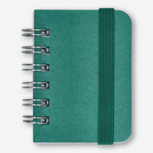 Green Mini Notebook with Blank Pages and Elastic Closure - Image 1