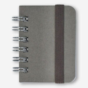 Grey Mini Notebook with Blank Pages and Elastic Closure - Image 1