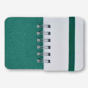 Green Mini Notebook with Blank Pages and Elastic Closure - Image 2