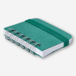 Green Mini Notebook with Blank Pages and Elastic Closure - Image 3