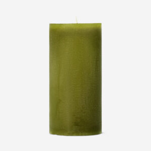 Olive green pillar candle - 12 cm - Image 1