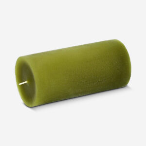 Olive green pillar candle - 12 cm - Image 3