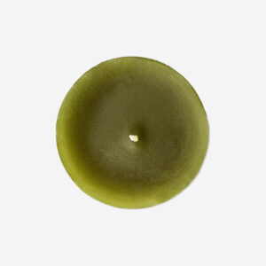 Olive green pillar candle - 12 cm - Image 2