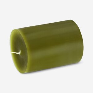 Olive green pillar candle - 8 cm - Image 3