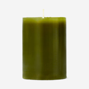 Olive green pillar candle - 8 cm - Image 1