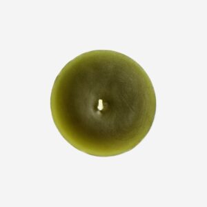 Olive green pillar candle - 8 cm - Image 2