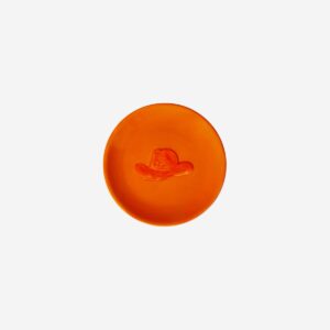 Orange dish with cowboy hat - Image 1