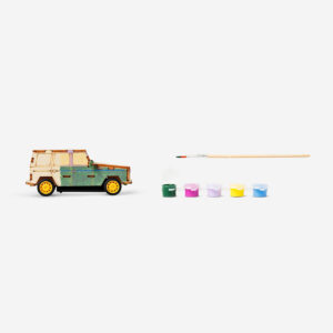 Paint-your-own car. Drives when you clap