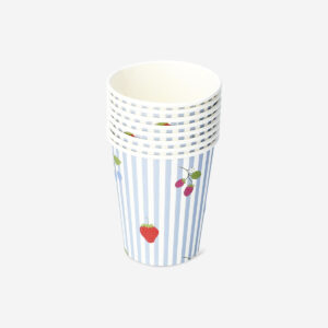 Paper cups with berry print - 8 pcs - Image 2