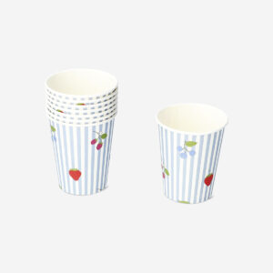 Paper cups with berry print - 8 pcs - Image 3