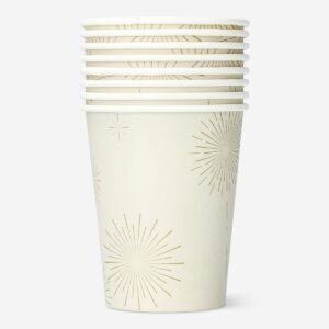 Paper cups with fireworks design - 8 pcs - Image 1