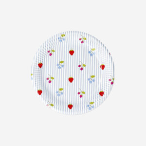 Paper plates with berry print - 8 pcs - Image 2