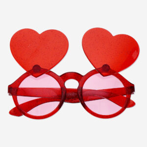 Party glasses with red hearts - Image 1