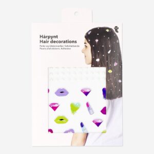 Pearl and sticker hair decorations - 100 pcs