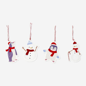 Penguin and snowman gift tags - 4 pcs - Image 1