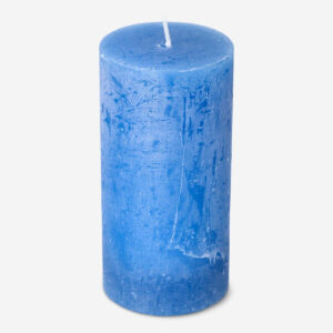 Blue Rustic Pillar Candle - 12 cm - Image 2