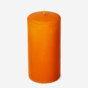 Orange pillar candle - 14 cm - Image 1