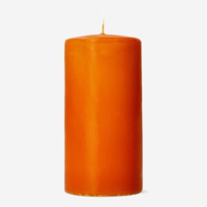 Orange pillar candle - 14 cm - Image 2