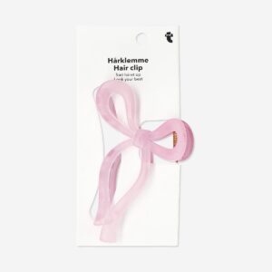 Pink bow hair clip - Image 1