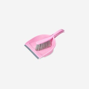 Pink dust brush with dustpan - Image 2
