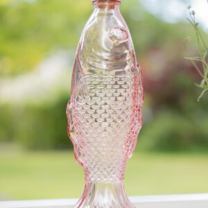Pink fish glass bottle - 530 ml - Image 1