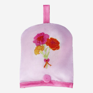 Pink foldable fan with flowers - Image 3