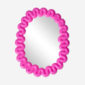 Pink mirror with swirly edges - 23x18 cm - Image 1