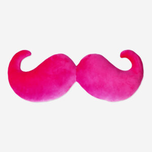 Pink moustache cushion - Image 1