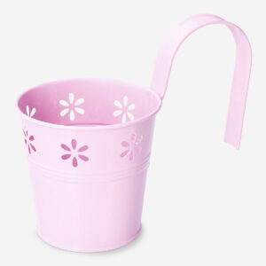 Pink plant pot with hanger - 8 cm - Image 1