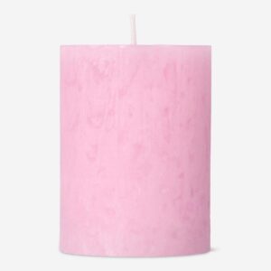 Pink Rustic Pillar Candle - 8 cm - Image 2