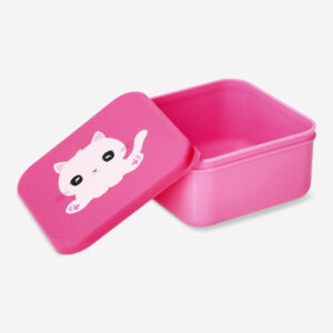 Pink snack box with cat - Small - Image 1