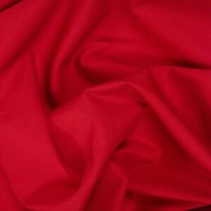 Plain Cotton Poplin Fabric - Red - Image 1
