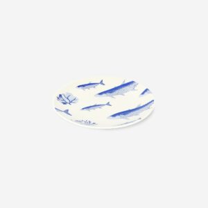 Plate with blue fish print - 15.5 cm - Image 2