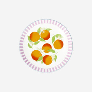 Plate with oranges and stripes - 20 cm - Image 2
