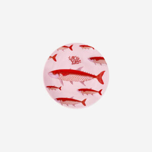 Plate with pink fish print - 20 cm - Image 1
