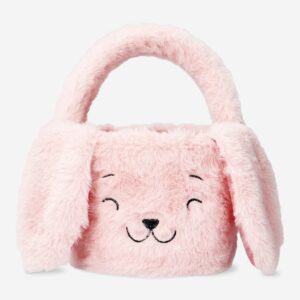 Plush pink bunny basket - Image 1