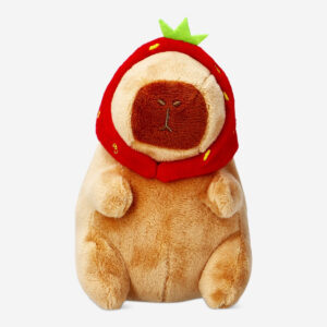 Plush toy capybara with strawberry hat - Image 3