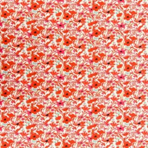 Printed Cotton Lawn Fabric - Cosmos Red - Image 1