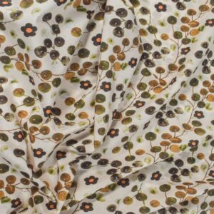 Printed Cotton Lawn Fabric - Olive - Image 1